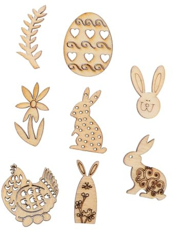 Operitacx Ostern Feier Handwerk 50 Pack Holz Huhn Designs Graffiti Holz Chip für