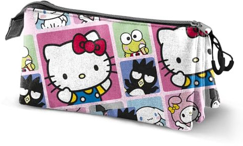 Karactermania Sanrio Hello Kitty Panels-Dreifach Federmäppchen, Mehrfarbig, 23 x 11 cm