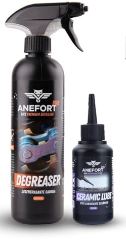 ANEFORT BIKE - Degreaser - Desengrasante cadena bicicleta - Limpiador grasa bicicleta - Limpia cadenas bicicleta - MTB, BMX y Carretera - Chain Cleaner Bike - 500 ml (DEGREASER + CERAMIC LUBE)