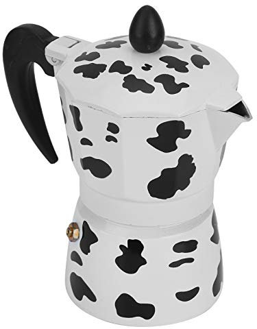 ZJchao Puncolatore caffè, Mocha Pots Coffee Macchina caffè Brewer Macchina Alluminio Caffettiera Piccola Caffettiera per Cafe (3 Tazze di Colore della Mucca 150ML)