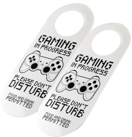 amangul Lot de 2 panneaux de suspension de porte Gaming In Progress Disturb pour décoration de salle de jeux