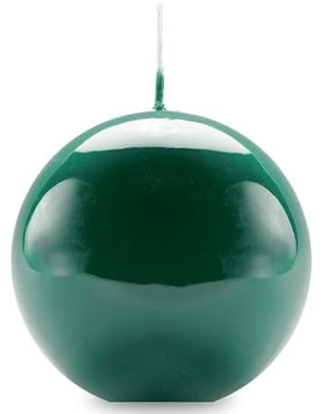 Bougie sphère décorative laquée diamètre 10 cm - Durée 49 heures - Couleur vert foncé - Coffret cadeau - Cereria Di Giorgio