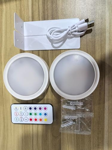 Mineup Pack de 2 Luz Cuadros Sin Cable con Mando, Luz de pintura magnética alimentada por batería, magnéticas de pared, con 3 temperaturas de color para vitrinas y temporizador