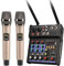 SHEHUALI Mixer per DJ, Mixer DJ Audio Console A 4 Canali Microfono Wireless Suono Tavolo di Registrazione Console di Missaggio Audio Professionale