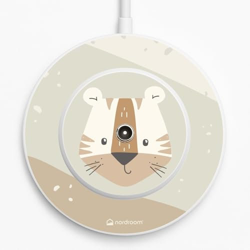 nordroom® Schutzfolie ley Aufkleber kompatibel mit Toniebox Ladestation, passgenau und selbstklebend auf hochwertiges Kratzfestes Vinyl, mit TigeLöwe Tiere, Schutzcover Musikbox, Witterungsbeständig