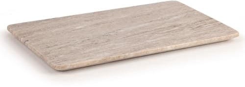 EHC Large Natural Marble 3 in 1 Chopping Board, Serving Tray Or Decorative Tray with Anti-Slip Pads, Multi-Purpose Kitchen & Serving Boards, Natural, 37.5 x 22 x 2 cm