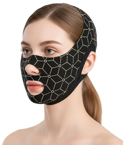 Doppelter Kinnriemen, V-Linien-Facelifting-Gurt, verstellbares Kinn mit Anti-Rutsch-Design, wiederverwendbares Gesichtsformungsband für den täglichen Gebrauch, persönliche Gesichtspflege