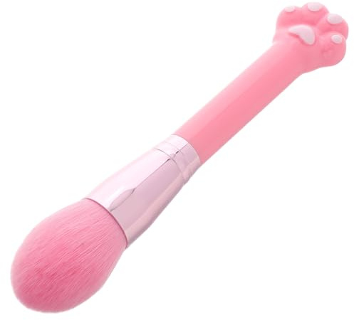 Pinceau à Maquillage de Patte de Chat, Rose, Nylon | Plastique Léger, Usage Visage et Voyage, Application Uniforme, pour Femmes et Filles