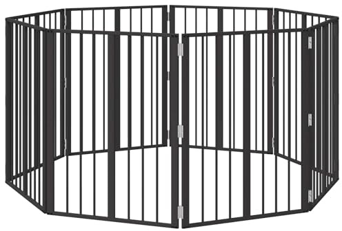 vidaXL Hundetor 8 STK. Schwarz 60 x 80 cm Verzinkter Stahl