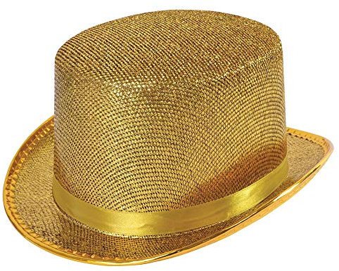 Bristol Novelty BH467 Goldfarben, Lurex, Zylinder, Unisex Adult, Einheitsgröße, Gold