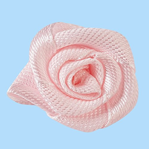 Satin-Rosen 20 mm, rose, Herzbox mit 30 St.