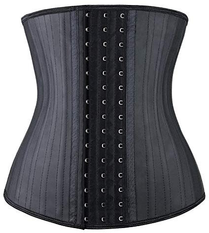 YIANNA Latex Corset Femme Gaine Amincissante Ventre Plat Waist Trainer Ceinture Minceur Body Gainant Sport Training Sculptant Bustier Noir 1210 M
