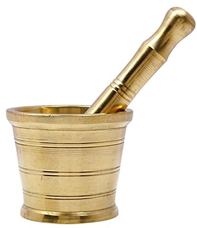 CIY-cookityourself Pilon de mortier en Laiton Traditionnel Khal Batta Hamam Dasta Spice Herb Grinder