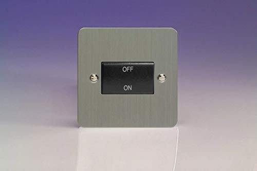 Varilight XFSFIB Fan Isolator Switch (3 Pole) In Brushed Steel With Black Insert