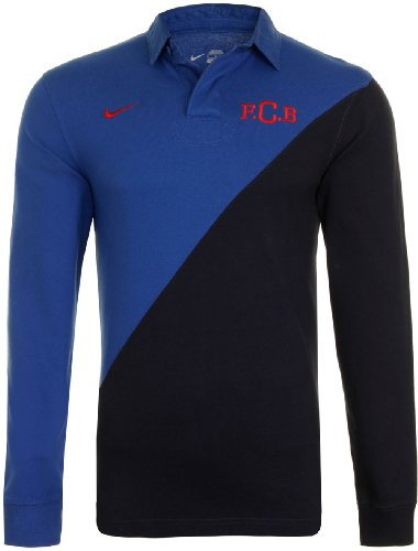 Nike Mens FC Barcelona Cotton Replica Long Sleeve Polo Shirt Size S