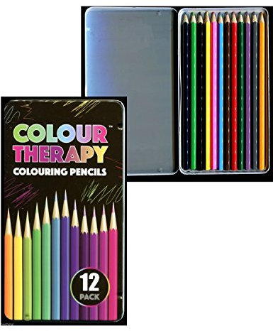 Colour Therapy 384042 Pencils | with Tin Box | Pack of 10 Color, Multicolor