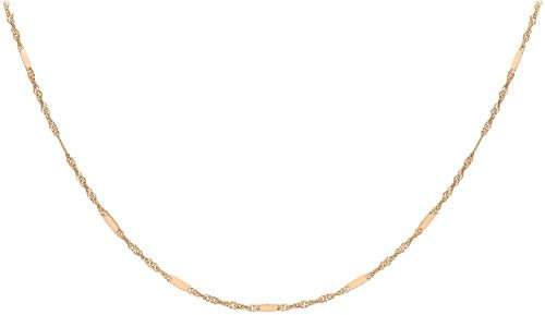 CARISSIMA Damen-Panzerkette Gold 9ct Rose 20 Twist Bar Curb Chain of 16 inches 375 Rotgold 41 cm-5.13.6763