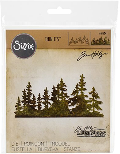 Sizzix Waldgrenze von Tim Holtz Thinlits Stanze, Stahl, mehrfarbig 19.1 x 14.4 x 0.4 cm