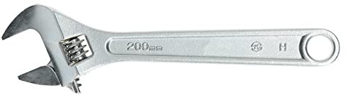 Seshin Buffalo DRAAK Adjustable Wrench 8 Inch 200mm with Wide Caliber Opening Plumbing Spanner Heavy Duty Professional Quality Hand Tool