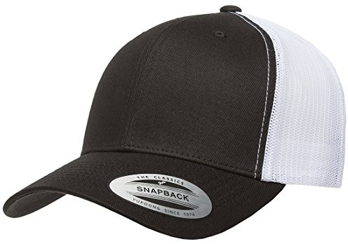 Yupoong Herren Single Trucker-Mütze, schwarz/weiß, Einheitsgröße