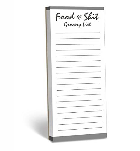 Hebayy 100 seitiger lustiger Einkaufslistenplaner und Notizblock mit magnetischer Rückseite als To-Do-Liste für Kühlschrank (englische Version, 7,6 x 20 cm)