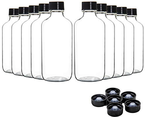 Youngever 16 Pack 50ML Empty Glass Bottles with Lids, Refillable Container for Essential Oils, Vanilla Extract and More, 2 Ounce