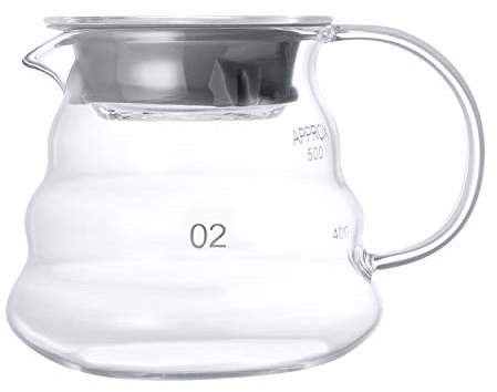 ITODA Glass Coffee Pot Tea Kettle with Airtight Lid, 600ml/22 Fl Oz, Modern, Clear Glass Drink Server, Carafe