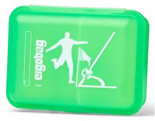 ergobag Brotdose mit Motiv und Trennfach BPA-frei Spülmaschinenfest Robust Kinderfreundlich Eckball - Grün