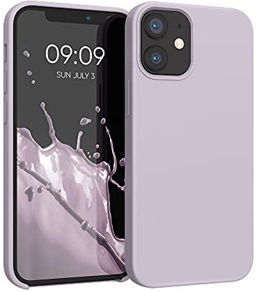 kwmobile Cover per Apple iPhone 12 mini Custodia - Back Case per Smartphone in Silicone TPU - Protezione Gommata - nuvola viola