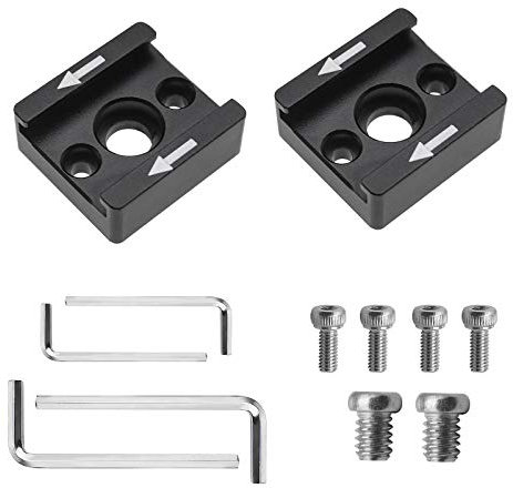 Be In Your Mind 2 juegos de soportes de montaje de zapata fría universal con tornillos M2.5 de 1/4 de pulgada para cámara jaula flash monitor micrófono