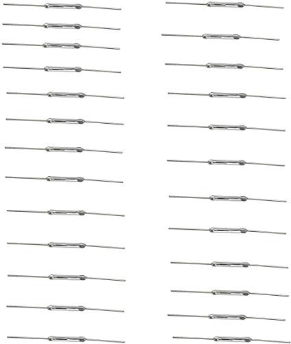 HeyNana 25pcs Magnetico Interruttore Reed, Reed Switch Normalmente Aperto N/O, Relè Reed in Vetro, Interruttore di Induzione