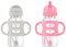 Dr. Brown's Bottiglie a collo largo, con manici in silicone, grigio e rosa, 270 ml, 2 pezzi