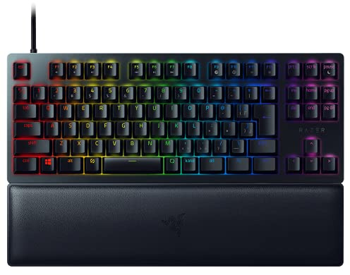 Razer Gaming Keyboard, Huntsman V2 Tenkeyless JP Clicky Optical Switch, Japanese, JP Array, Optical Switch, Clicky Texture, Silent, Numeric Keypadless, Double Shot PBT Key Cap, Wrist Rest, Chroma RGB,