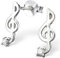 EYS JEWELRY Ohrstecker Damen Notenschlüssel Musik 925 Sterling Silber Zirkonia kristall-weiß Damen-Ohrringe