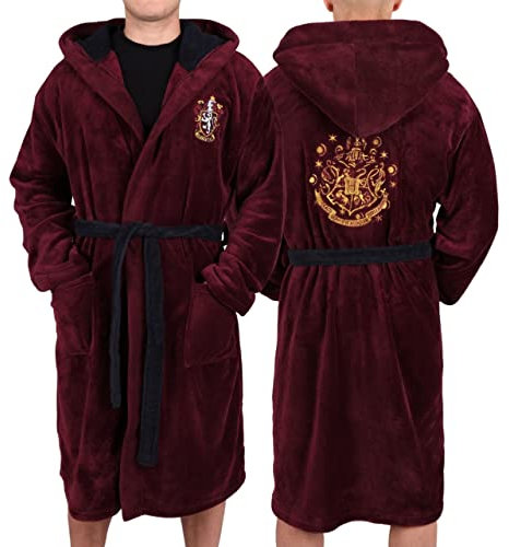 HARRY POTTER Hogwarts Bademantel/Morgenmantel, burgunderrot, für Herren S-M