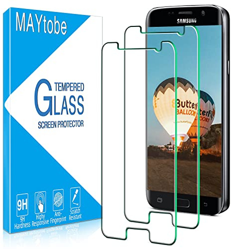 MAYtobe [2 Pièces] Verre Trempé pour Samsung Galaxy S7, Film Protection écran Dureté 9H, Sans Bulles, Anti-Rayures, facile à installer, Haut Définition, Ultra Résistant