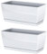 2x Jardinera de plastico Coubi Case P en color blanco 24 (largo) x 12 (ancho) x 11 (altura) cm