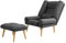Grekpol Ohrensessel LILA - Sessel mit Hocker - Relaxsessel mit 5-Stufen-Verstellung - Sessel für Wohnzimmer - Lange Fernseh- und Leseabende. Abschalten und genießen! (Zoya 10 Dunkelgrau)