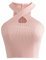KOEMCY Crop Top Damen Ärmellos Bauchfrei Knitted Sexy Camisole Tank Top Casual Unterhemd (Rosa)