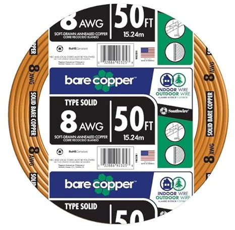 Southwire 50-ft 8-Gauge Solid Soft Drawn Copper Bare Wire (by-The-Roll)
