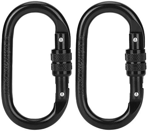 Natudeco 2 STÜCKE Kletterkarabiner, Karabiner zum Klettern, O-Form Klettern Karabiner Haken aus Edelstahl 2300 Kg Belastbarkeit für Yoga, Hängematte, Camping, Schaukel, Hundeleine