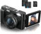 DSOEKEU Fotocamere digitali per la fotografia, 4K 48MP Vlogging Camera per YouTube con 32GB SD Card, 3'' Flip Screen 180° Fotocamera digitale compatta con flash, 2 batterie, zoom digitale 16x