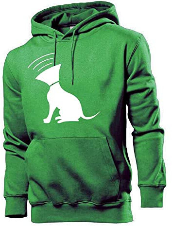 Generisch Sweat à capuche pour homme avec entonnoir, vert, XXXL
