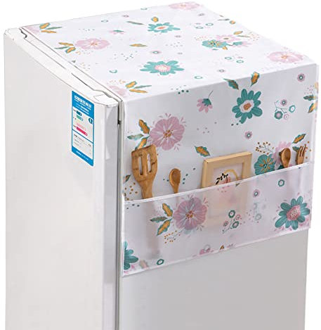 HERCHR Multi-functional Refrigerator Cover,Fridge Dust Proof Cover,Multi-Functional Washing Machine Top Cover Non-Slip Washer and Dryer Top Covers Refrigerator Storage Organizer Bag