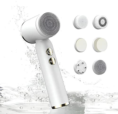 CALA VERDE - Cepillo Limpiador Facial Eléctrico 6 en 1, Masajeador y Limpiador Corporal Con Vibración Sónica, Modelo MZ-400