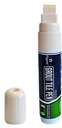 barenx Tile Grout Pen, Tile Paint Marker, Restorer and Renew Grout Lines in Bathrooms & Kitchens, Waterproof Anti-Mould Grout Reviver - Cream Yellow