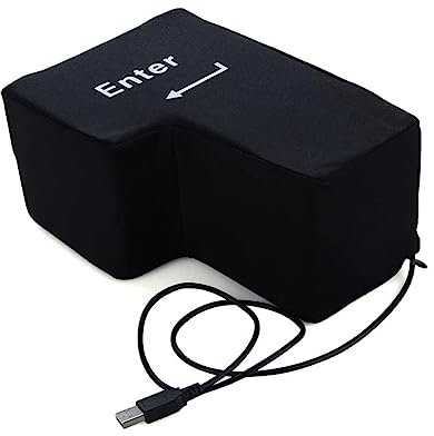 SEIYOGDS Enter Key Pillow Multifunktions-USB-Kissen, großes Kissen mit Dateneingabetaste, Groß USB Enter Taste Stress Relief Vent Werkzeuge, Taste mit Tisch-Kissen USB Gadget Keyboard