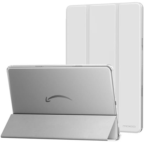 MoKo Case Fits Amazon Kindle Fire Max 11 Tablet (13th Gen, 2023 Release) 11 - Slim PU Leather Trifold Stand Cover for Fire 11 Tablet Frosted Hard Back Shell with Auto Wake/Sleep, Light Gray