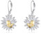 POPLYKE Biene Gänseblümchen Leverback Ohrringe Sterling Silber Leverback Ohrringe Blumenschmuck Geschenk für Mädchen (Gänseblümchen)