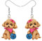 DOWAY Acryl Siberian Husky Chihuahua Beagle Dackel Yorkshire Terrier Mops Hund Ohrringe Hanging Dangle Drop Pet Schmuck für Damen Mädchen Kinder Charme Geschenk (Pudel A)